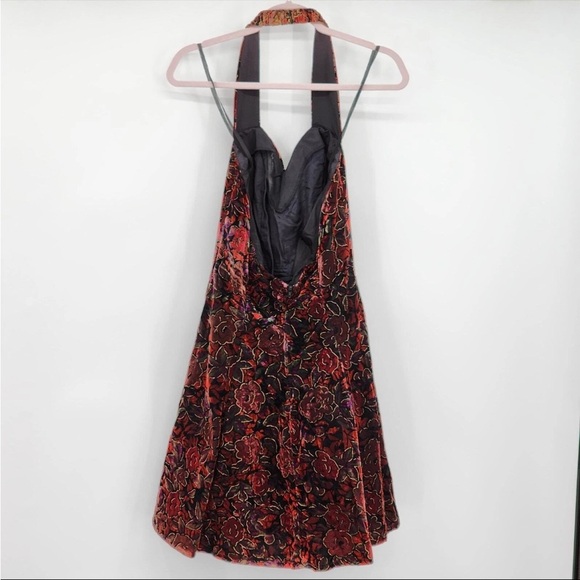 Rampage Floral Halter Mini Dress in Black and Pink Y2K size 7 - Picture 2 of 14